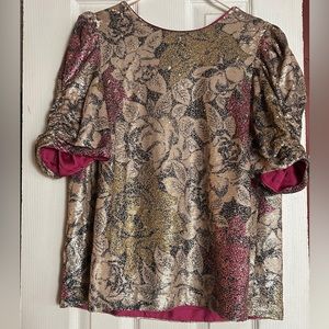 Sequin Anthropology Shirt Blouse Top